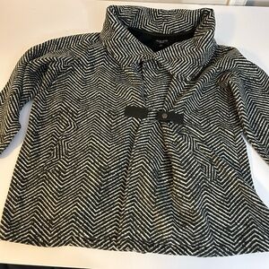 Stylish Black and White fleece herringbone/zebra like Women's Jacket
